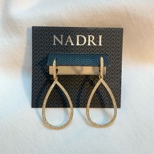NWT Nadri Pave Open Teardrop Earrings